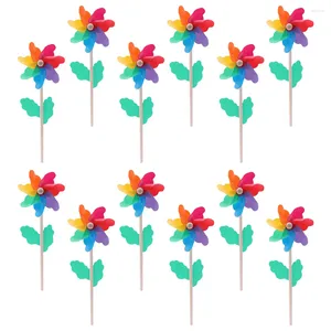Tuindecoraties 12 pc's kinderen wervelen pinwheels kleurrijk gazon windmill decor voor kinderspeelgoed bulk feestje