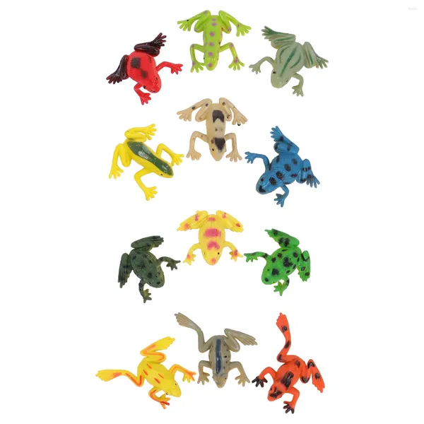 Décorations de jardin 12 pcs Simulation Grenouille Mini Sculpture animale Petit Ornement Jouet Miniature Figurines Jungle Bonsai Grenouilles Figures