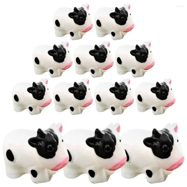 Décorations de jardin 12 PCS Statue Micro paysage Flowerpot Resin Cow Crafts Miniature Figurines DÉCORT