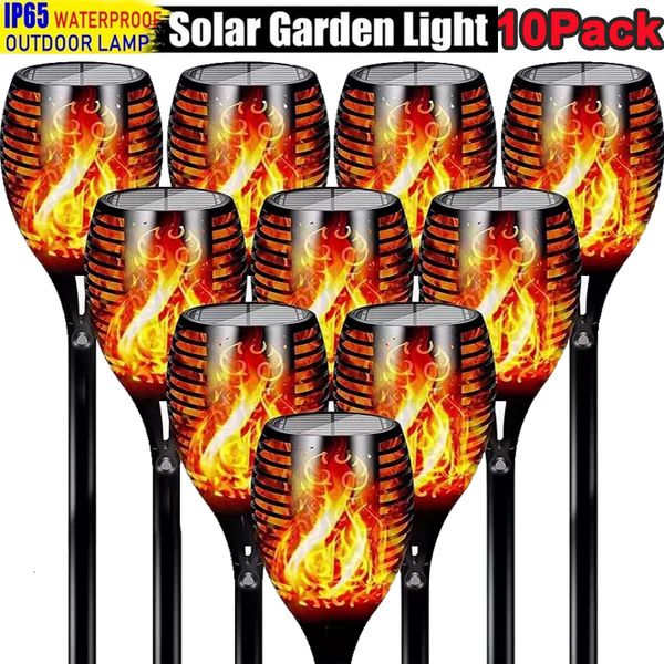 Décorations de jardin 1246810 Pcs Solaire Flamme Torche Lumières Scintillantes Lumière Étanche Décoration Extérieur Pelouse Chemin Cour Patio Lampadaires 221202