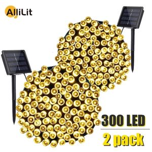 Décorations de jardin 12pack Solaire Guirlande Lumineuse LED Étanche Extérieure 22M32M Guirlande Rue Lampadaire Festoon Fête De Noël Pour La Décoration 221116