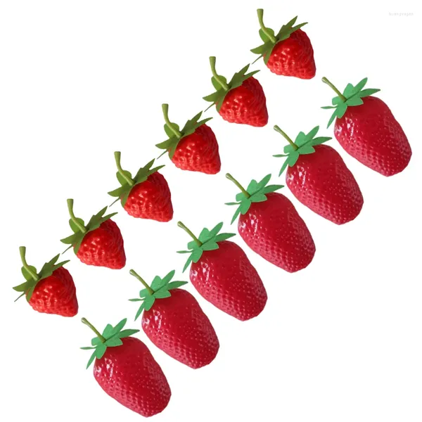 Décorations de jardin 12pcs faux fraises ornements réalistes fraises simulation ornements fruits décors