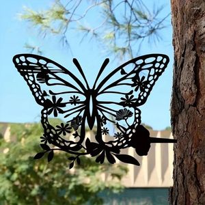 Gardendecoraties 1 pk Voeg een vleugje schoonheid toe aan je met deze vlinder metalen bloemenkunstdecoratie voor thuis buiten