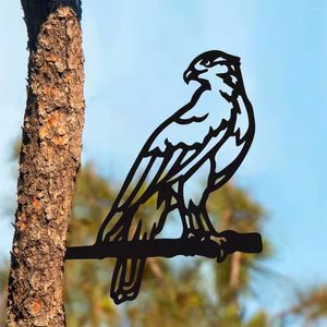 Décorations de jardin 1pc en métal décoratif Eagle Stakes Outdoor Decor Tree Black Bird Silhouette Plexe pour yards Patio Porceau