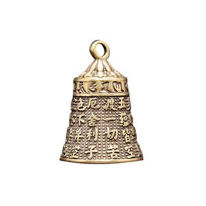 Décorations de jardin 1pc artisanat moulage sous pression écriture cloche bouton vent tibétain bronze cloche cadeau créatif décoration de la maison
