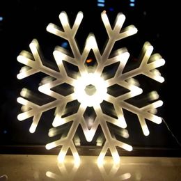 Decorações de jardim 1 pc LED Natal Floco de Neve Luz LED Lâmpada Ao Ar Livre À Prova D 'Água Xmas Árvore Pingente Drop Party Jardim Planta Ornamentos Com Plug UE 231124