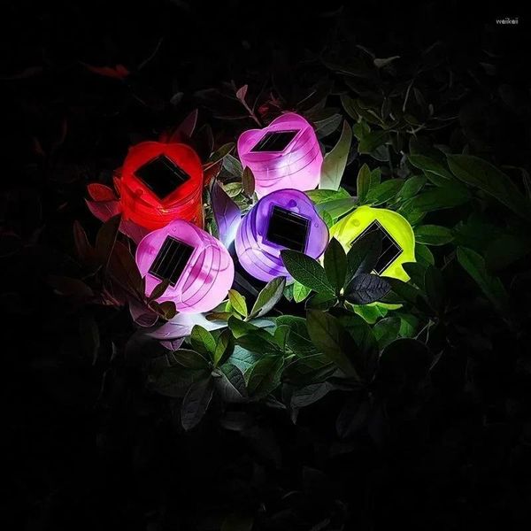 Décorations de jardin 1pc Simulation solaire LED Forme de fleur de tulipe Powered Talproproping Tube Lawn Light Decor Decor for Yard Outdoor Party