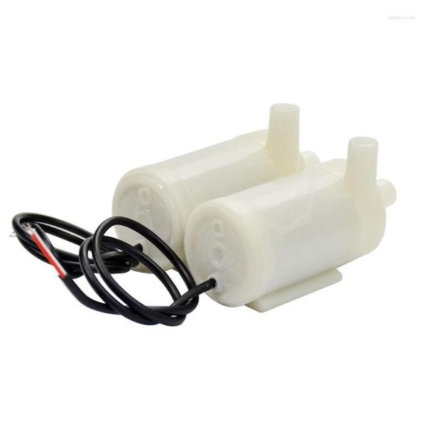 Decoraciones de jardín 1pc Micro bomba de agua sumergible para anfibio horizontal DC2.5-6V Mute 130-220MA Fuente de circulación pequeña blanca