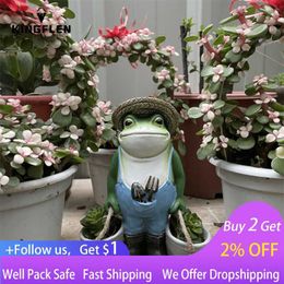 Décorations de jardin 1pc Résine Frog Frog Small Animal Ornements Jardin Vériny Small Bonsai Crafts Mome Balcon Decoration L230714