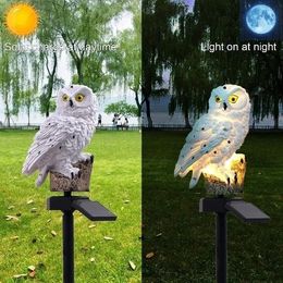 Tuindecoraties 1Pc Waterdicht Zonne-energie LED-licht Tuinpad Yard Gazon Uil Dier Ornament Lamp Outdoor Decor Tuinbeelden 231025