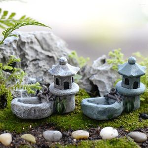 Décorations de jardin 1pcs Mini Pool Tower Miniature Paysage Ornement Bonsai Décoration Figurine Accessoires