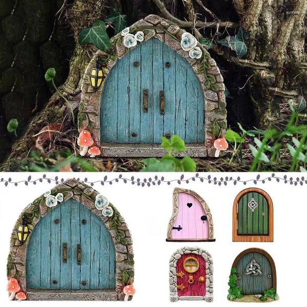 Décorations de jardin 1pcs Kit de porte miniature fée elfe pour arbres extérieur mini accessoires décoration