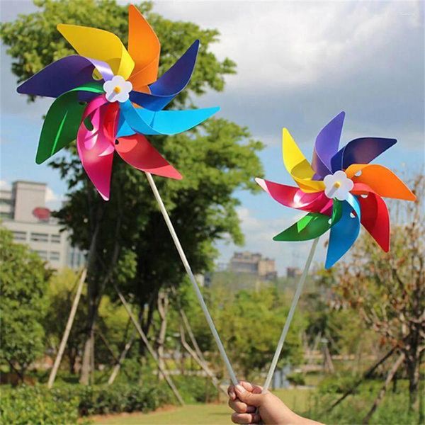 Décorations de jardin 1pcs Plastique 11 pouces x 6,30 pouces de cour extérieur moulin à vent spinner ornement décoration pour enfants