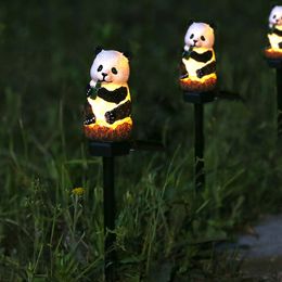 Tuindecoraties 1 stks zonne -led licht buitenlichten uil Papegaai panda waterdicht standbeeld lamp led gazon grondlampen decoratie 23082222