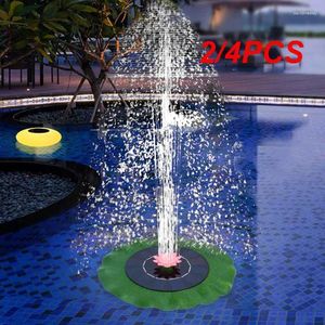 Gardendecoraties 2/4 -stand Landschap Pool Lotus Leaf 6 Water Spray Vormen Quick Start Draagbare Duurzame Decoratie Float Fountain Solar