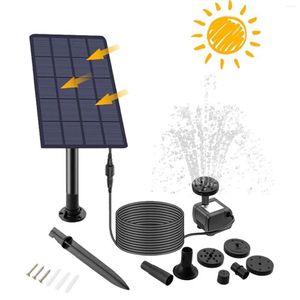 Decoraciones de jardín 2/5W Bomba de fuente solar Kit de agua Fuentes alimentadas con 6 boquillas Baño de aves para exteriores271f