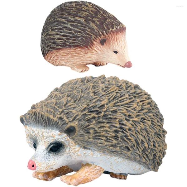 Décorations de jardin 2 pcs Décor de voiture Bonsai Hedgehog Statues Modèle décoratif Patio Figurine PVC Sculpture de dessin animé