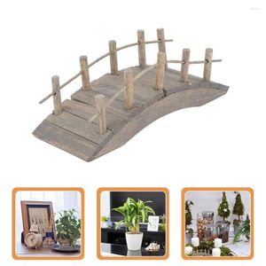 Décorations de jardin 2 pcs Mini pont en bois décor miniature pour micro scène statue modèle pratique