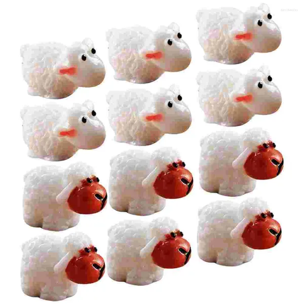 Décorations de jardin 20 pcs Micro ornements voitures jouets petits pour enfants chambre résine d'agneau figurines animaux miniatures