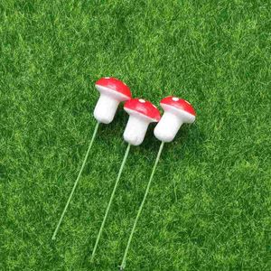 Décorations de jardin 20 pcs modèle mini accessoires pour poupées ornements en verre rouge miniatures artisanales de champignons