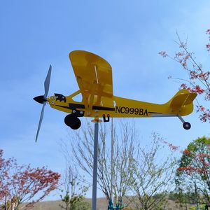 Décorations de jardin 2023 modèle décoration extérieure 3D métal avion manche à air girouette cour 230710