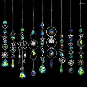 Décorations de jardin 2024 Suncatcher Crystal Moon et Sun Pendentif Décoration de la maison Ornement Rainbow Maker Chaser AB Couleur 1PC