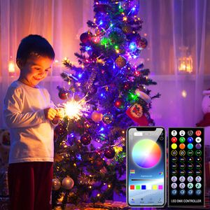 Decoraciones de jardín 20M Smart App Control Fairy Light Outdoor RGB Bluetooth Christmas Tree String light USB Garland para boda Holiday Decor 230731