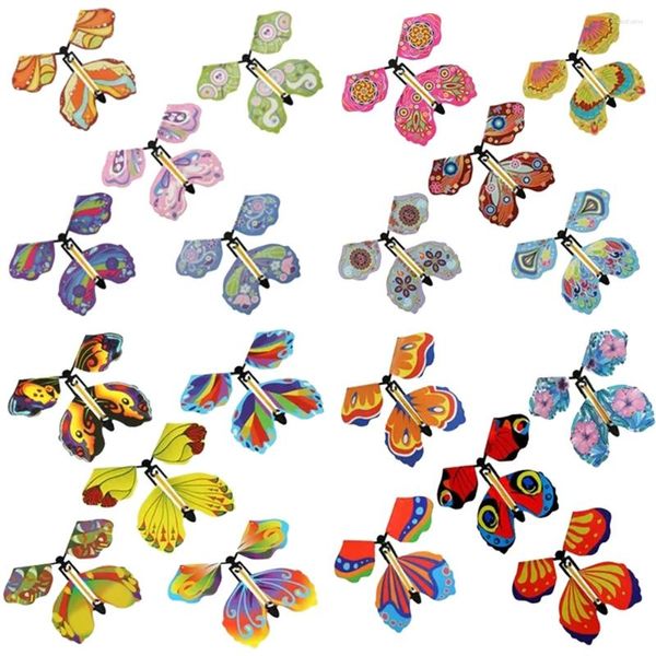 Décorations de jardin 20pcs Flying Butterfly Wind Up Fairy Toy Winding Band Counding Color Bookmark Party Great Surpris