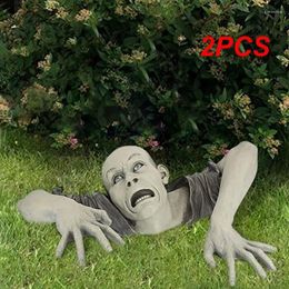 Décorations de jardin 2pcs créatifs zombies Horreur terreur sculpture réaliste résine drôle statue décor décor hanté d'Halloween