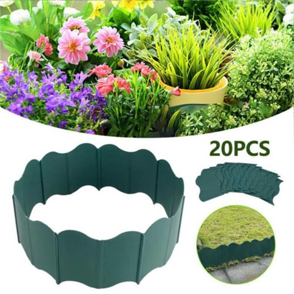 Decorações de jardim 2pcs cerca verde afiação pedra de paralelepípedo efeito diy plástico gramado planta borda decorativa cercas de aterramento