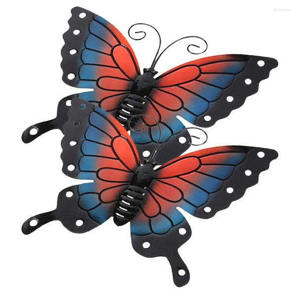 Décorations de jardin 2pcs métal papillon pendentif clôture décoration délicate décoration murale