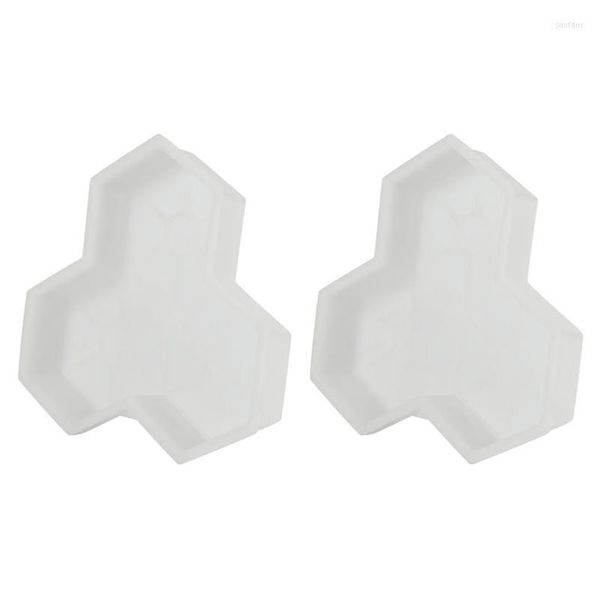 Décorations de jardin 2pcs chemin moule béton manuellement en plastique étape pierre moules de pavage pour les cours de chaussée SQ Dhyns