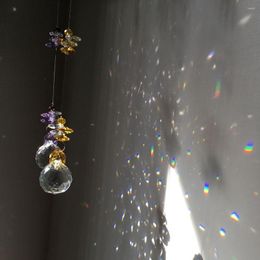Tuindecoraties 2 stks /set Multi-kleuren gefacetteerd glazen kristal voor kroonluchter onderdelen prisma's verlichting hanger hangende zonnecatcher home deco