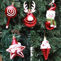 Decoraciones de jardín 3/6 unids/caja 2023 Navidad hogar piruleta alce muñeco de nieve árbol colgante adornos de año de Navidad