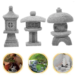 Décorations de jardin 3 PCS Simulation Paysage d'ameublement Articles Outdoor Home Decor Pavilion Forme Affichage Évaluation Statue Sandstone