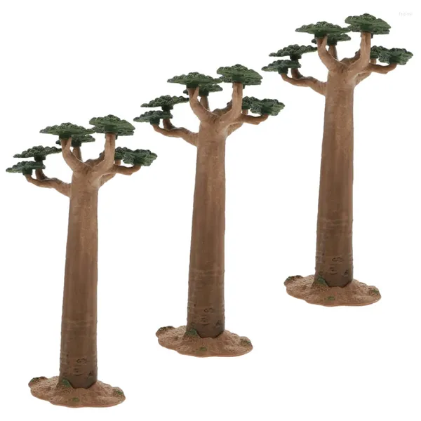 Decoraciones de jardín 3 uds árbol de simulación mesa de arena falsos modelos pequeños decoración de paisaje de mesa plantas en miniatura juguete adornos verdes artificiales