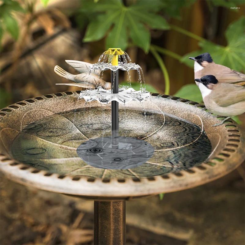 Decorações de jardim 3 camadas bomba de banho de pássaros com painel solar fonte alimentador ao ar livre multifuncional para pátio pátio varanda