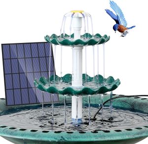 Tuindecoraties 3 gelaagde vogelbad met 3W zonnepomp DIY Fountain Afneembaar en geschikt voor decoratie 230504