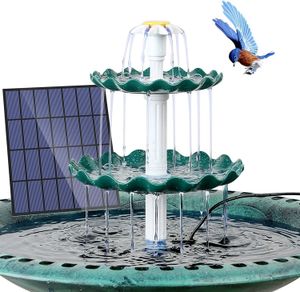 Garden Decorations 3 Tiered Bird Bath with 3W Solar Pump DIY Fountain Detachable and Suitable for Decoration 230721
