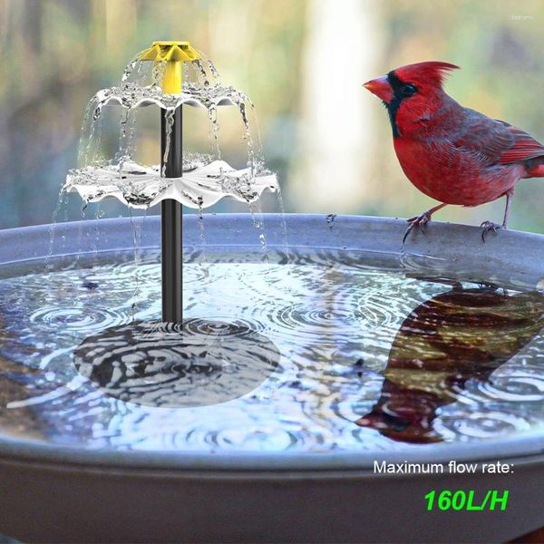 Decoraciones de jardín Fuente de agua de 3 niveles con panel solar Baño de aves Baño de 3.5 W Multifunción de la bomba para el patio del patio Balcón