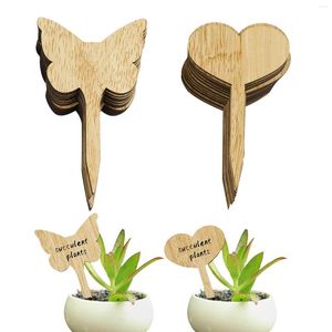 Décorations de jardin 30pcs marqueurs en bois piquets étiquettes de plantes en forme de coeur / papillon et étiquettes de légumes bâtons pour intérieur extérieur