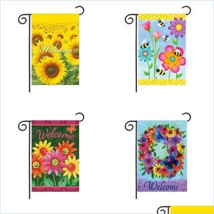 Décorations De Jardin 30X45Cm Pelouse Décorer Drapeaux De Tournesol Cryptage Étanche Linge Drapeau Festival Bannière Facile À Installer Beautif Fo Dhsca