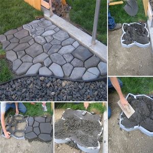 Decoraciones de jardín 35X35X36CM Path Maker Molde DIY Piso de plástico Molde de pavimentación Cemento Ladrillo Moldes de hormigón Decoración de camino de piedra para el hogar 231216