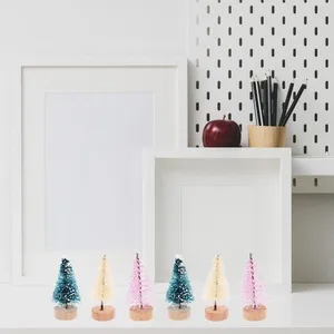 Décorations de jardin 36 pcs décor de table mini pins de Noël artificiel petite neige de Noël décorée