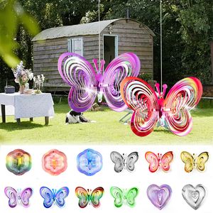 Décorations de jardin 3D papillon oiseau répulsif Spinner carillons éoliens suspendus réfléchissant effaroucheur ornement décoration extérieure 230721