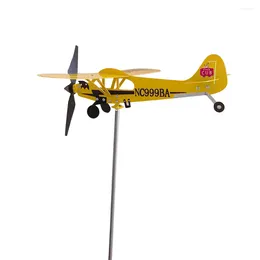 Décorations de jardin 3D avion girouette plug décor créatif chic métal avion vent rotateur ornements anti-corrosion pour les cours familiales