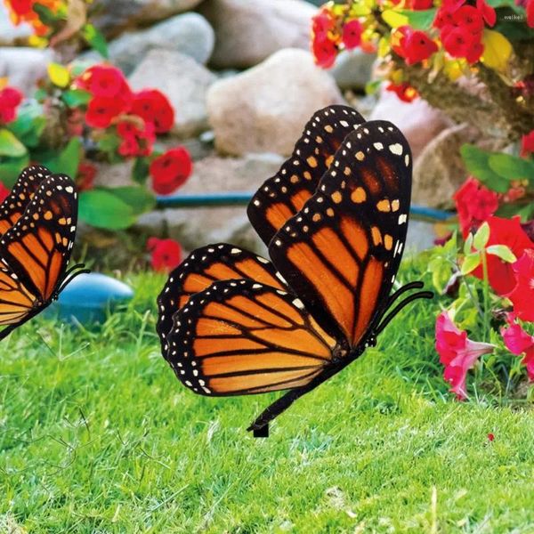 Décorations de jardin 3pcs jolis piquets de pelouse de papillon bien conçus non décolorés décoratifs simulés
