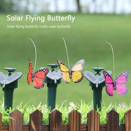 Decoraciones de jardín 3 piezas de mariposas voladoras bailando con energía solar césped revoloteando mariposa colibrí para decoración de paisaje de jardín al aire libre 231122