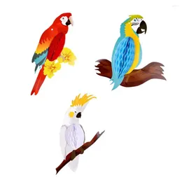 Tuindecoraties 3 stuks tropische vogels honingraat papegaai hangende ornamenten Hawaiiaanse zomerstrand Tiki Bar Luau Party