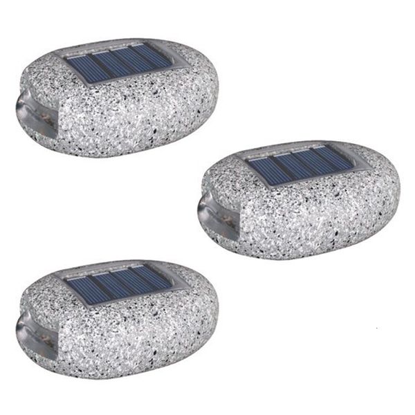 Décorations de jardin 3X Lumière solaire pour la décoration de jardin Lumière de chemin extérieur LED Rock Light Étanche Allée Passerelle Solaire Pierres Lampe 230617